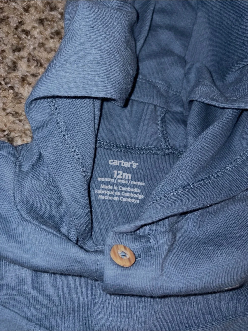 Carter's Slate Blue Hooded Button-Up Top